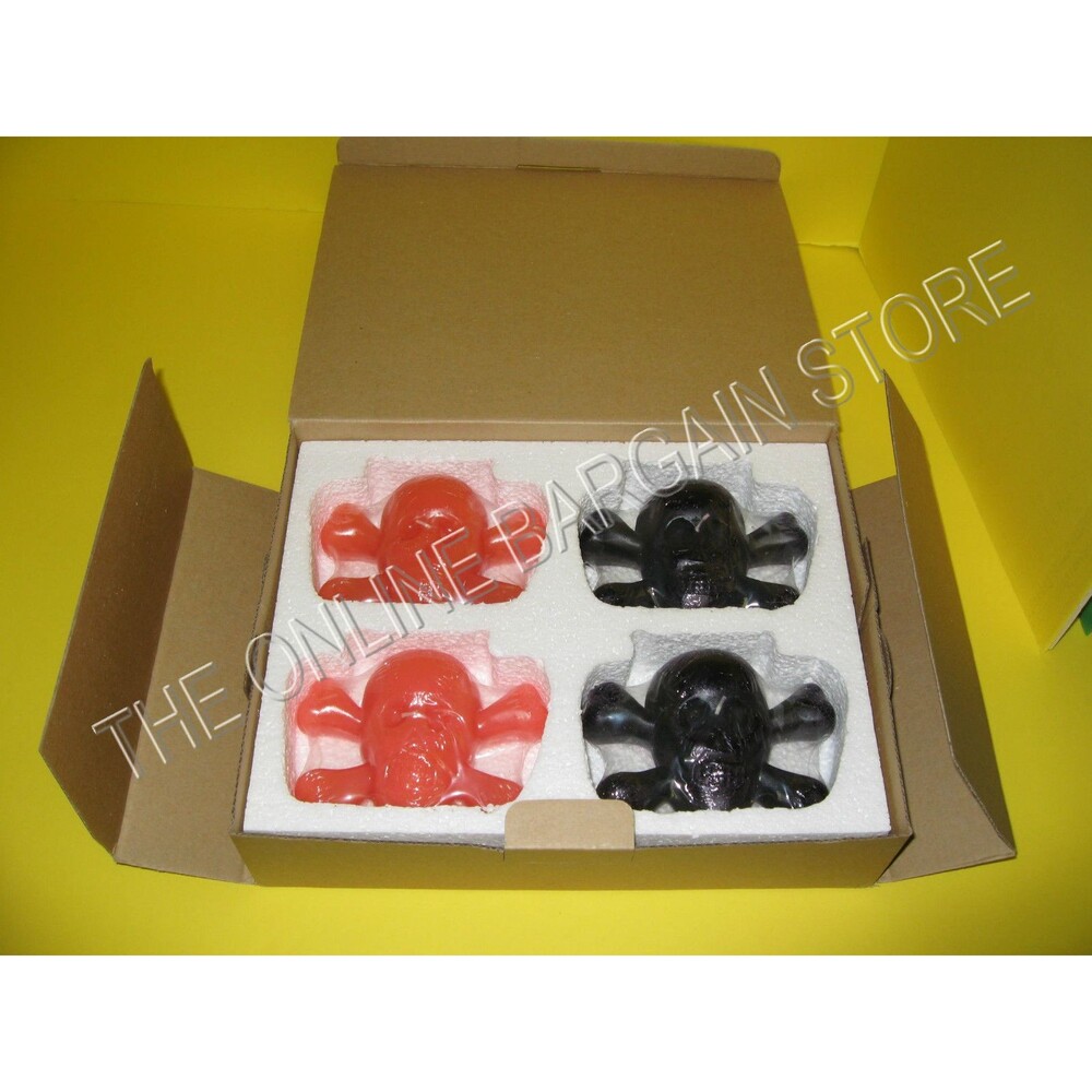 Pottery Barn Teen Halloween Floating Candles Black Orange Skull Crossbones Set 4